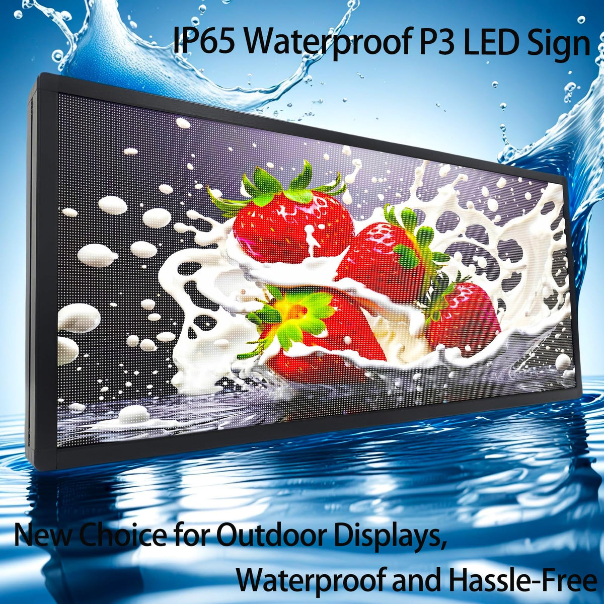 P10 Programmable LED Sign, 40"x14" Scrolling LED Sign for Business, Waterproof LED Display with WIFI & USB Control, 96x32 Pixels SMD Technology Digital Advertising Sign for Shop, Hotel, Store, Restaurant