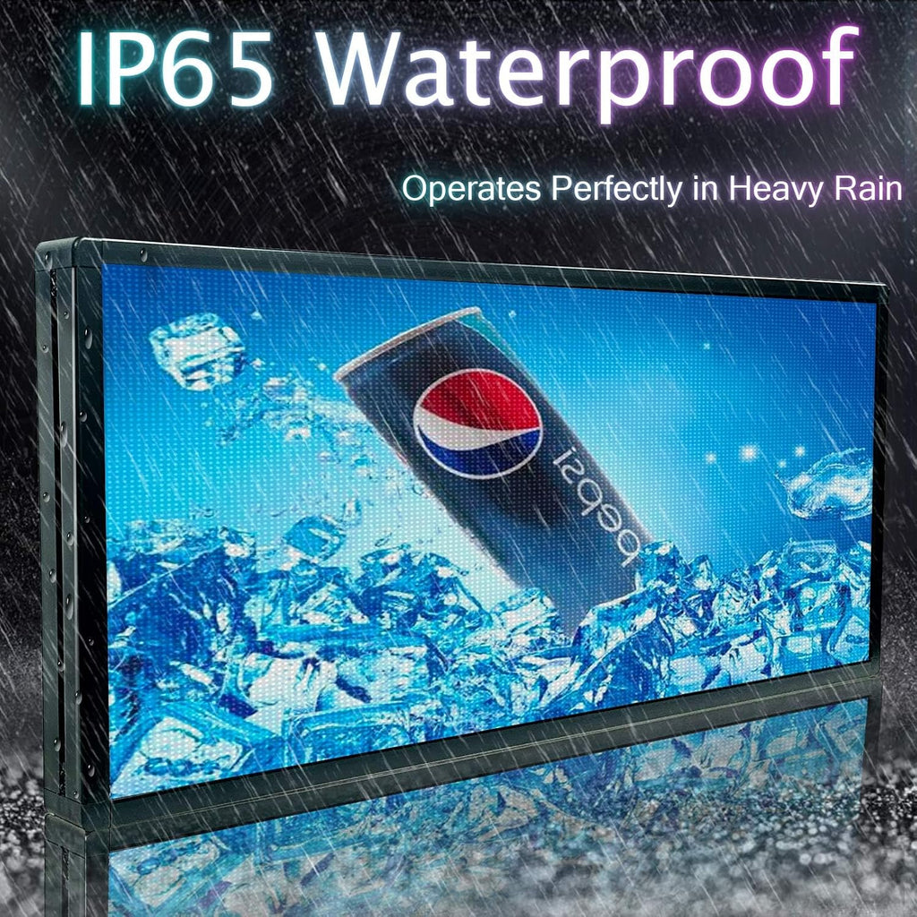 P6 Programmable Led Sign Custom Scrolling Outdoor Digital Signs For Businesses Display Screen Electronic Message Board Stock Ticker Advertising Pixel Led Panel Marquee 40"X17"