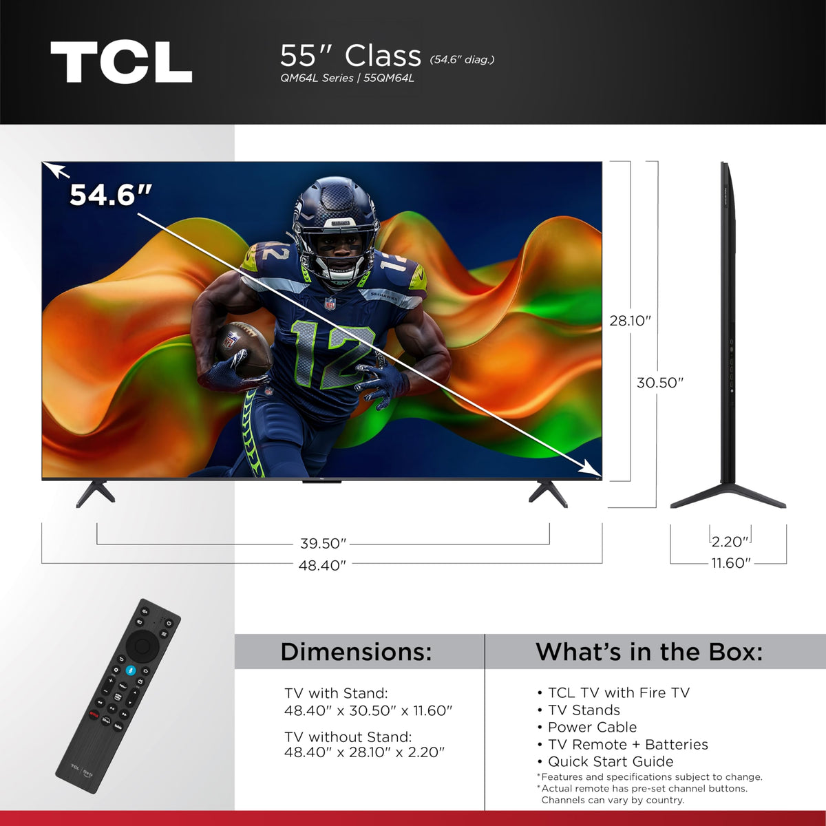 TCL 65-Inch QM64L Series | Mini LED QLED 4K HDR Gaming TV for Sports & Movies | 65QM64L, 2026 | 144Hz VRR, Dolby Vision Atmos, Alexa+ Voice Remote, Amazon Exclusive Smart Fire TV
