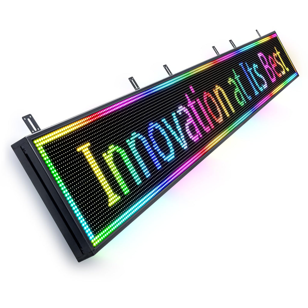 Programmable LED Sign Outdoor Full Color â 39"x8" Scrolling Message Board, Custom Digital Advertising Display, WiFi Control, High Brightness Neon Business Sign for Store, Bar, Restaurant