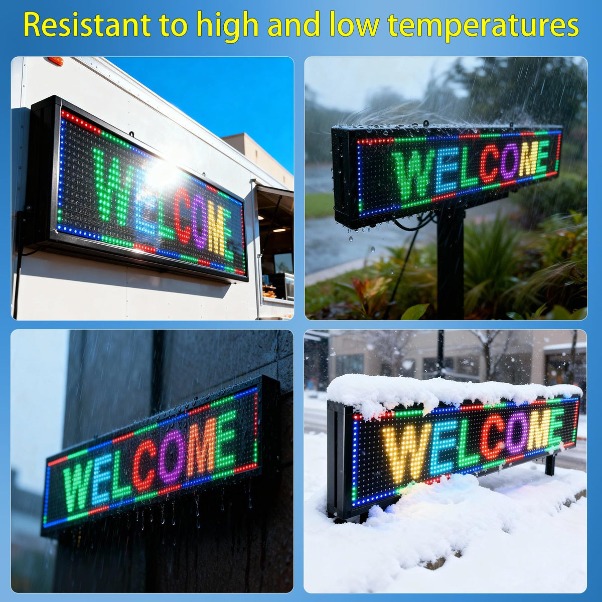 P3 Programmable Scrolling Custom Led Sign Outdoor Digital For Business Display Screen WiFi Control Electronic Message Board Store Advertising Ticker Word Light Bar Open Pixel Panel 40"x18'
