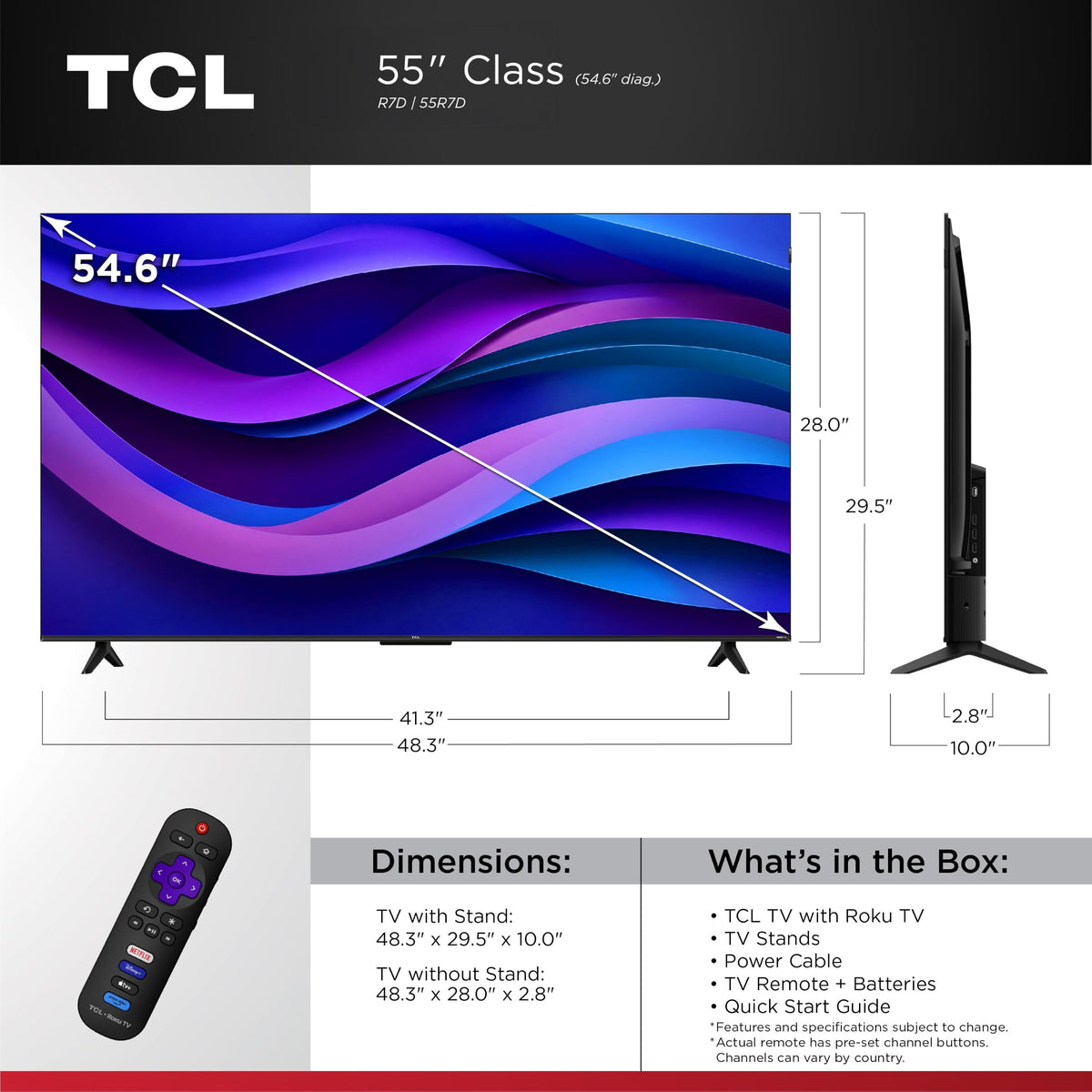TCL 75-Inch Class R7D Series 4K UHD HDR Roku Smart TV | Game Accelerator 120, FullView Bezel-Less Design | Television for Living Room & Home Theater (75R7D, 2026) Streaming Live News, Sports & Movies