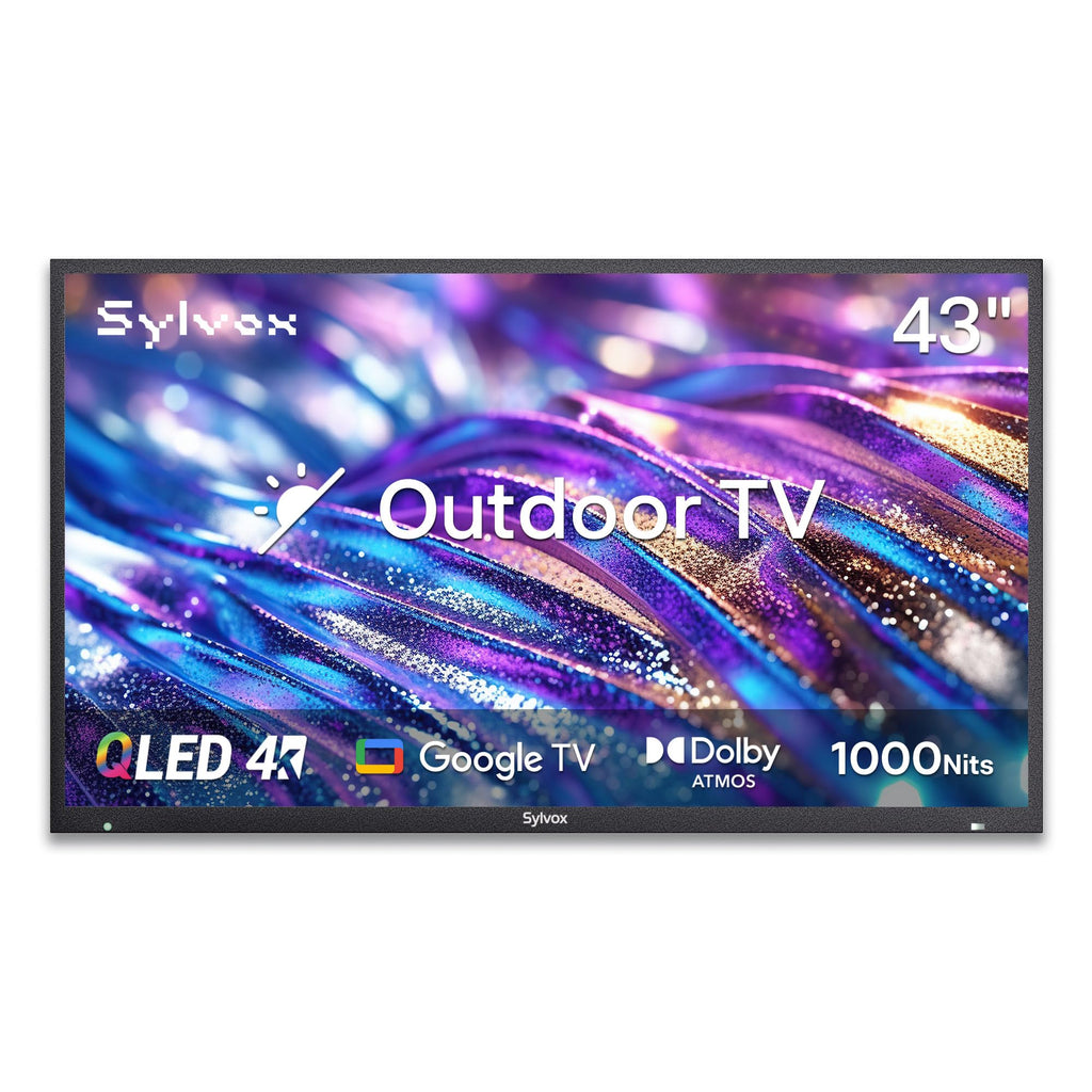 SYLVOX 43 Inch Outdoor TV, Weatherproof Google TV, IP56 Waterproof TVs