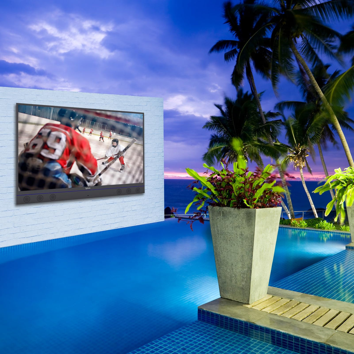 SYLVOX 43 Inch Outdoor TV, Weatherproof Google TV, IP56 Waterproof TVs