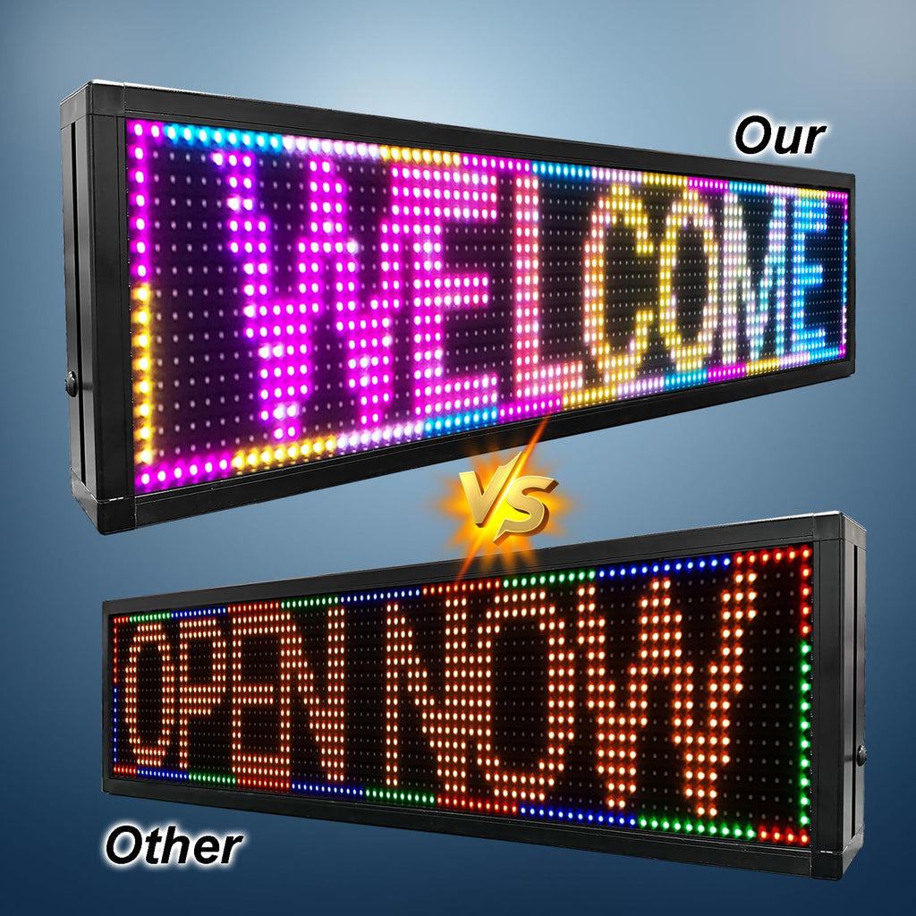 P10 39"x14" Double-Sides LED Advertising Sign Outdoor Digital Billboard with High Brightness, WiFi Programmable for Stores, HD Image/Text Display, Weatherproof & Energy Efficient