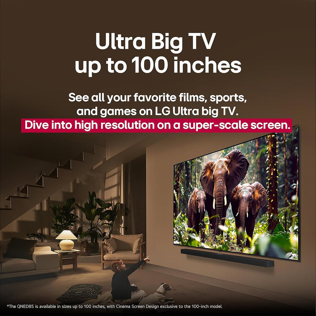 LG 86-Inch Class QNED evo AI QNED85A Series Mini LED 4K Smart TV w/AI Picture, Sound, Super Upscaling 4K, HDR10, Filmmaker Mode, Wow Orchestra, Alexa Built-in (86QNED85AUA, 2025)