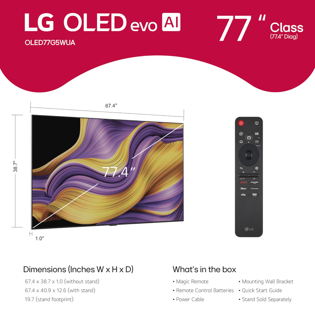 LG 97-Inch OLED evo AI 4K G5 Series Smart TV (OLED97G5WUA, 2025)