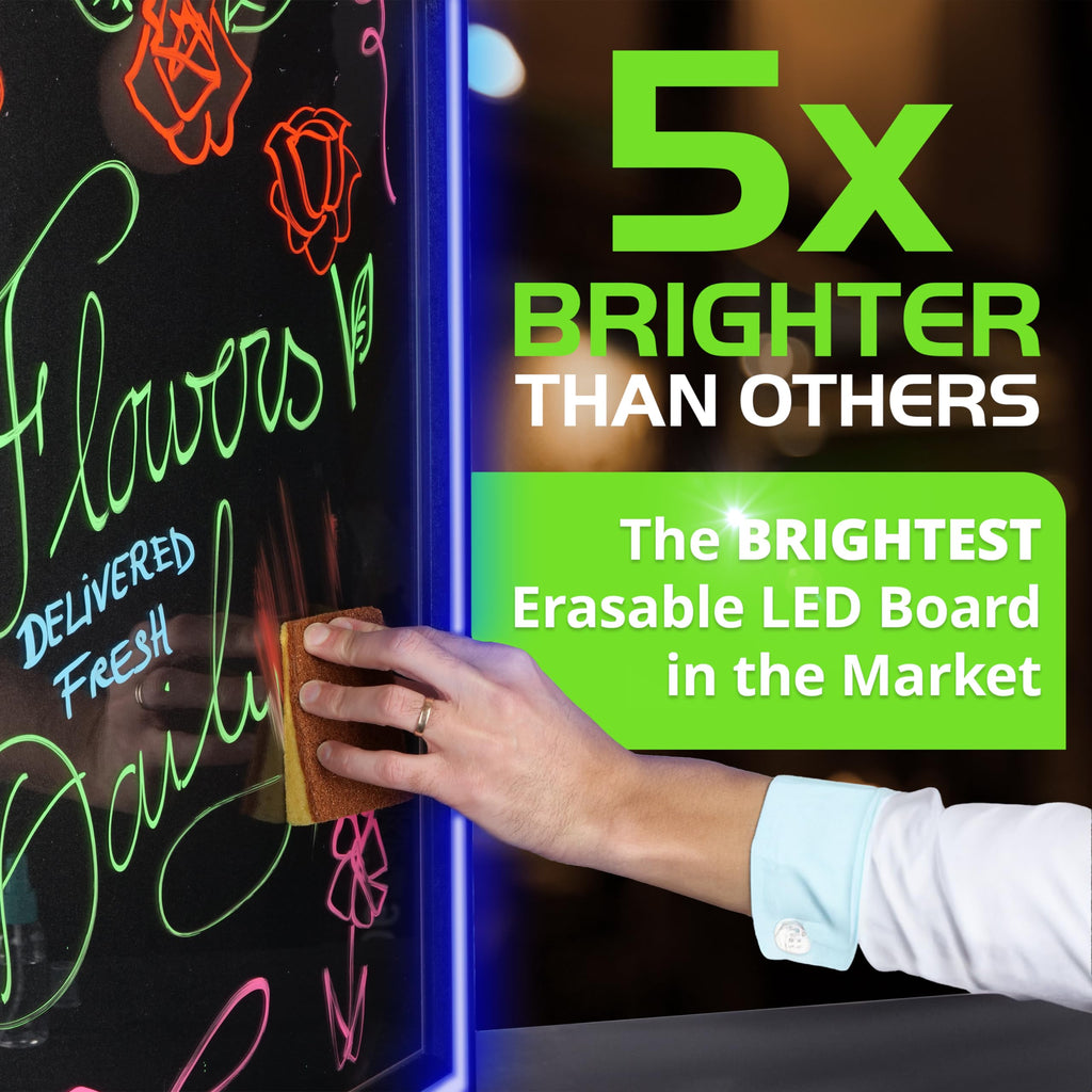 LED Open Sign for Business with Programmable Business Hours â Green Light Innovations Bluetooth App, 4,000+ Color Combos, Flash/Scroll/Neon Modes, 100,000-Hr LEDs, 3-Year Warranty, 15Ã16.5 in
