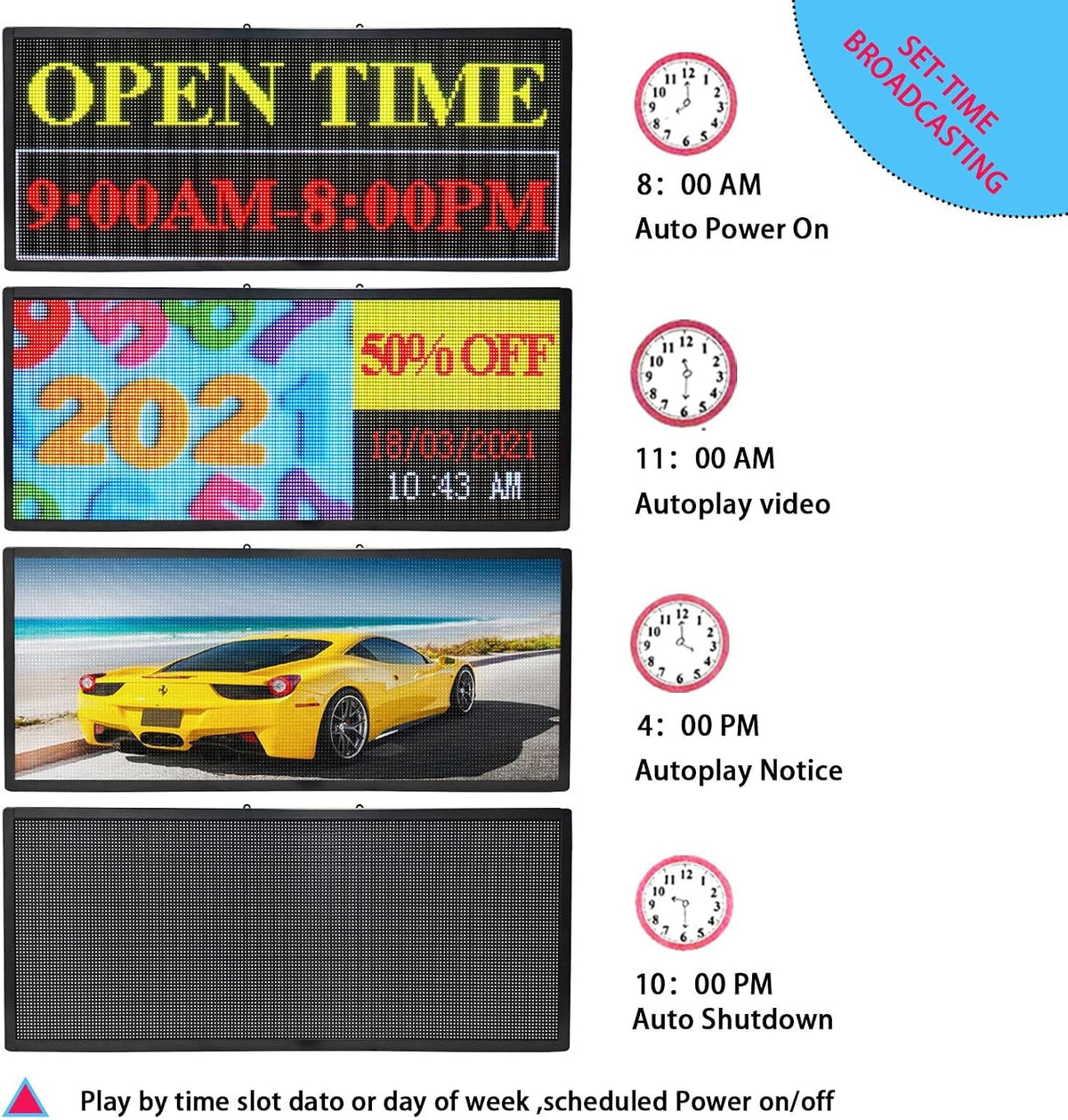 HS P6 40''x17'' Led sign Outdoor Digital Open Neon Programmable Scrolling