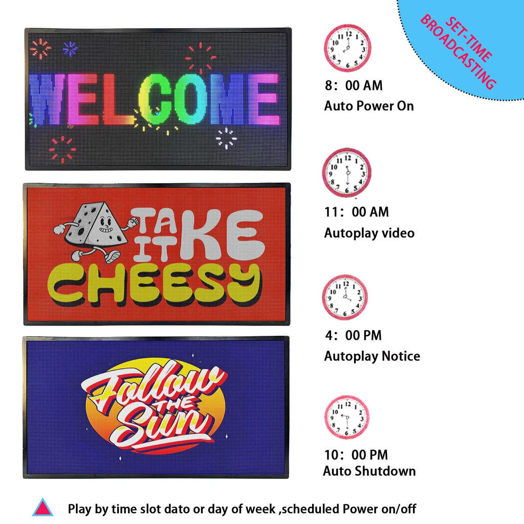 HS P6 40''x17'' Led sign Outdoor Digital Open Neon Programmable Scrolling