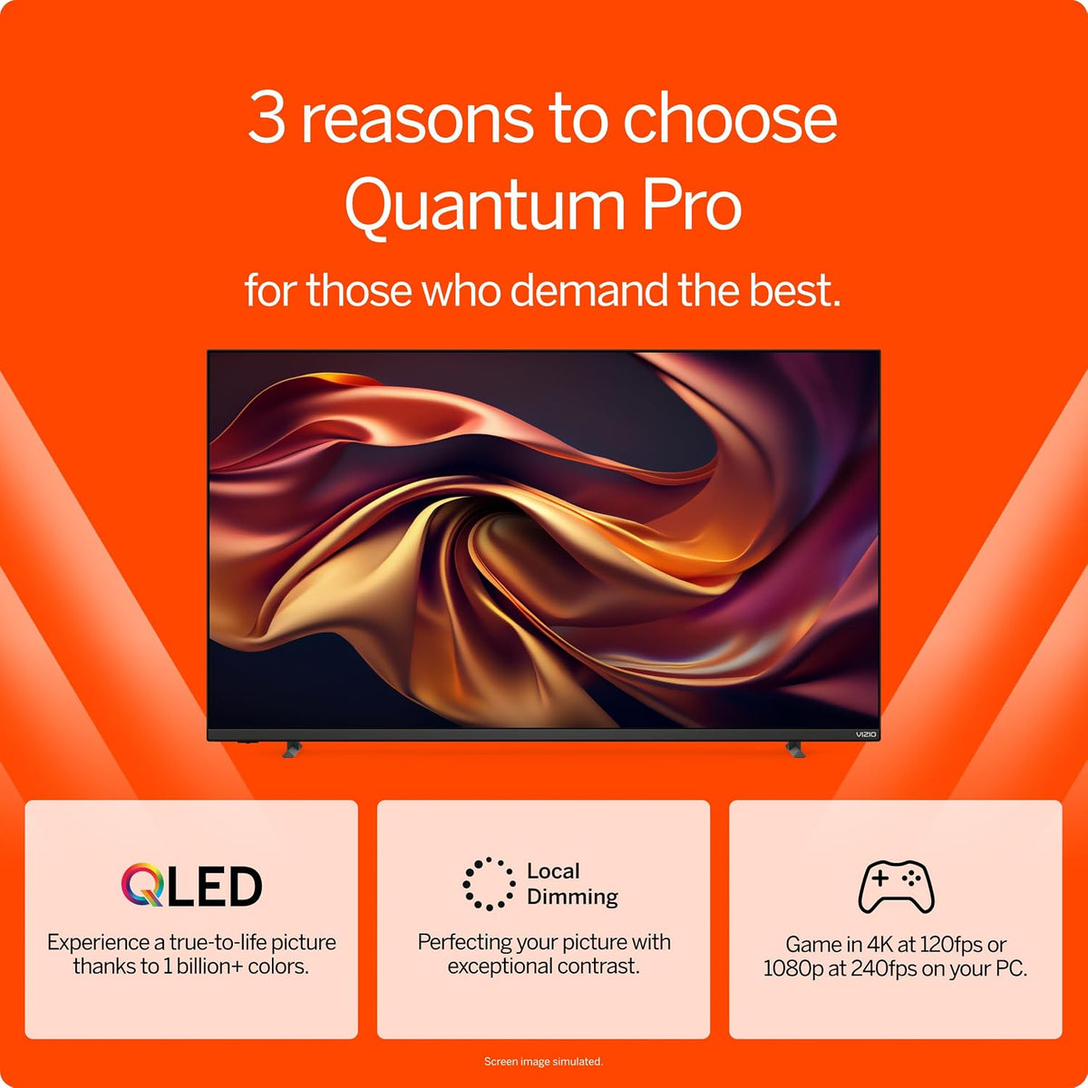 VIZIO 50-inch Quantum Pro 4K 120Hz QLED HDR10+ Smart TV with Dolby Vision, Active Full Array, 240Hz @ 1080p PC Gaming, WiFi 6E, Apple AirPlay, Chromecast Built-in, M50QXM-K01, 2023 Model