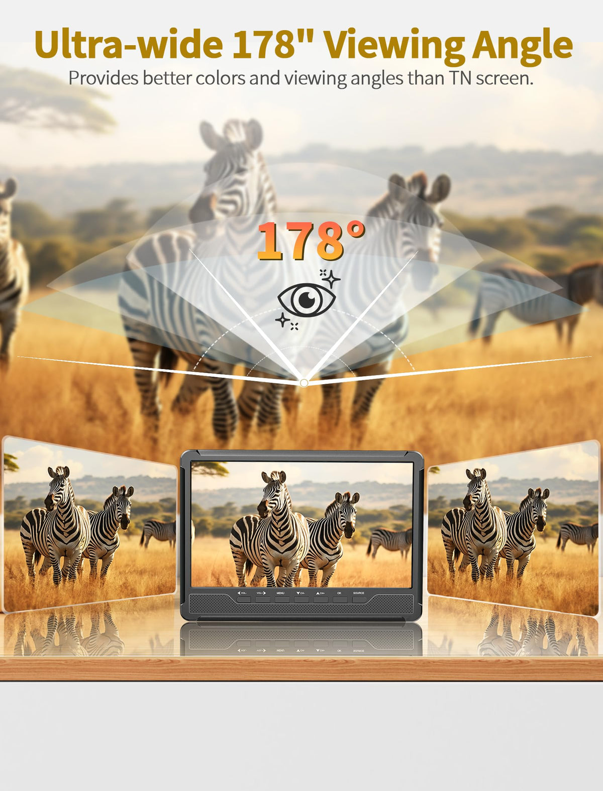 NORTHING 14.2" Portable TV with Antenna,1080P Rechargeable TV