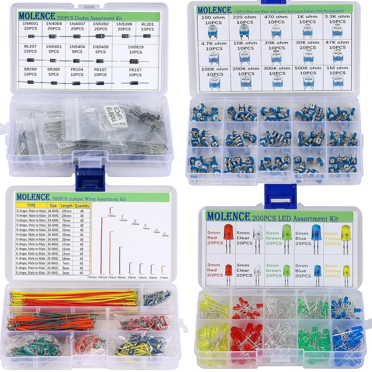 5162pcs DIY Electronics Components Kit Assortment