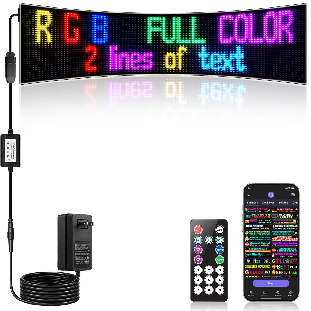 LED signs for business,APP control DIY text,LED window ads display screen