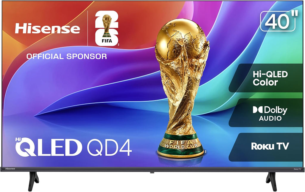 Hisense 40-Inch Class QD4SR Series Hi-QLED FHD Smart Roku TV (40QD4SR, 2026 Model) â Hi-QLED Color, Dolby Audio, Compatible with Alexa, Full Array LED, Slim Bezel Design