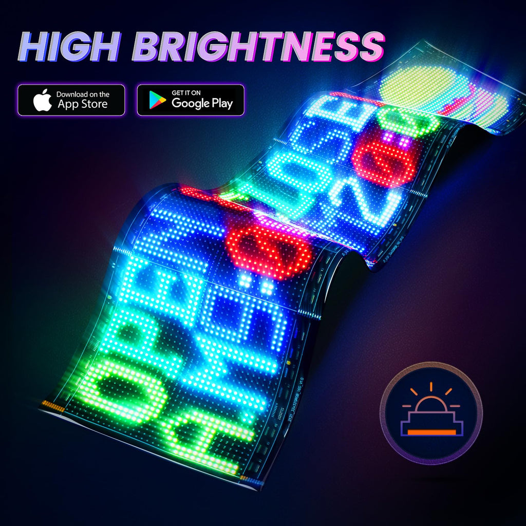 Rayhome 58''x8'' Large Multiple Programmable LED Sign, Full Color Bright Scrolling LED Signs, Bluetooth APP Control Custom Text Pattern Animation digital Display for Store Hotel Bar