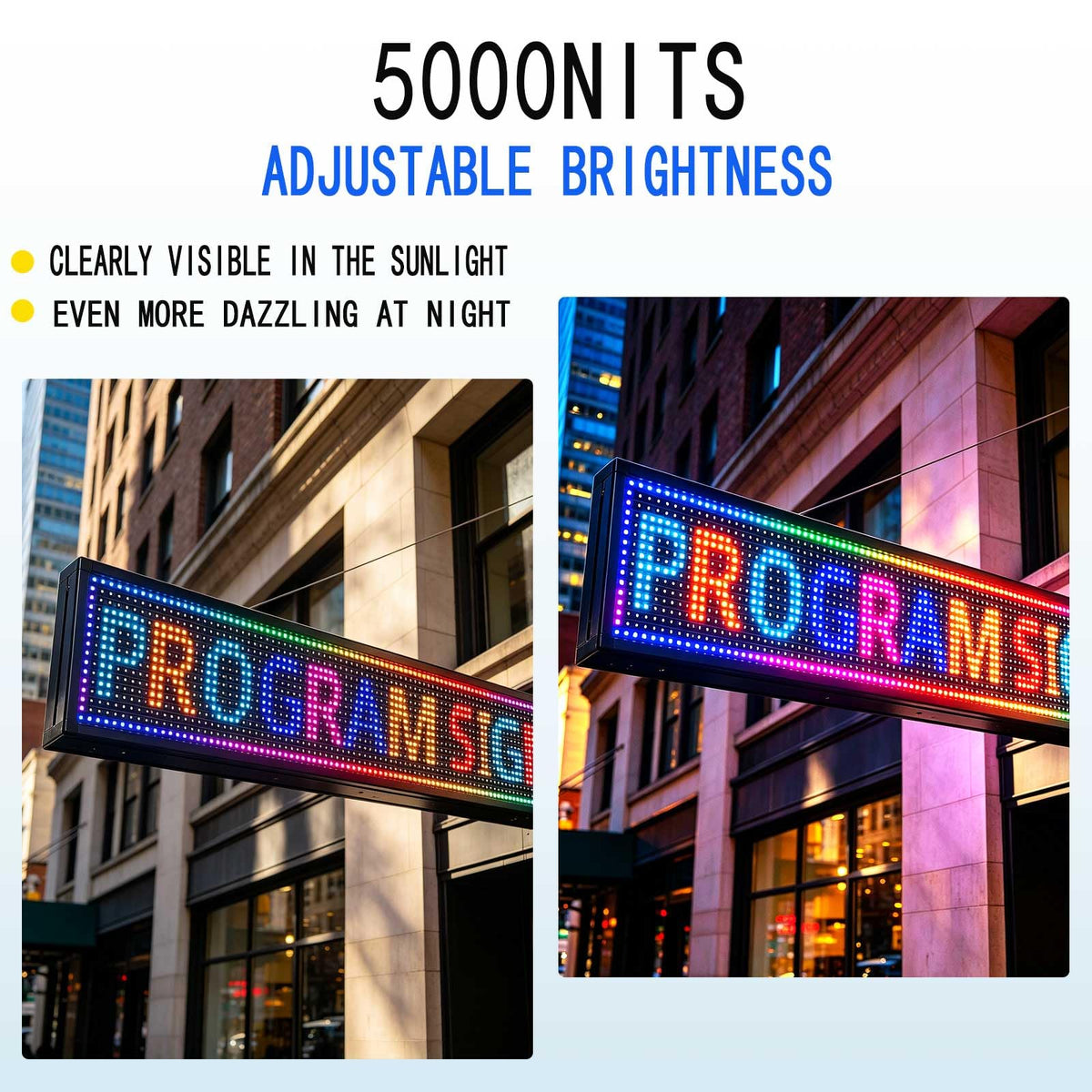 HS Programmable Scrolling Led sign Outdoor Digital Open Neon P10 39''x14''
