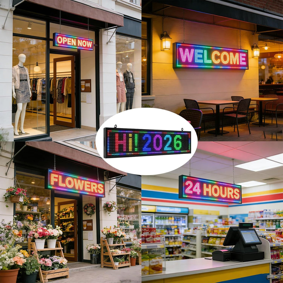 Programmable Led Sign Outdoor P10 39"x8" Led Digital Advertising Display