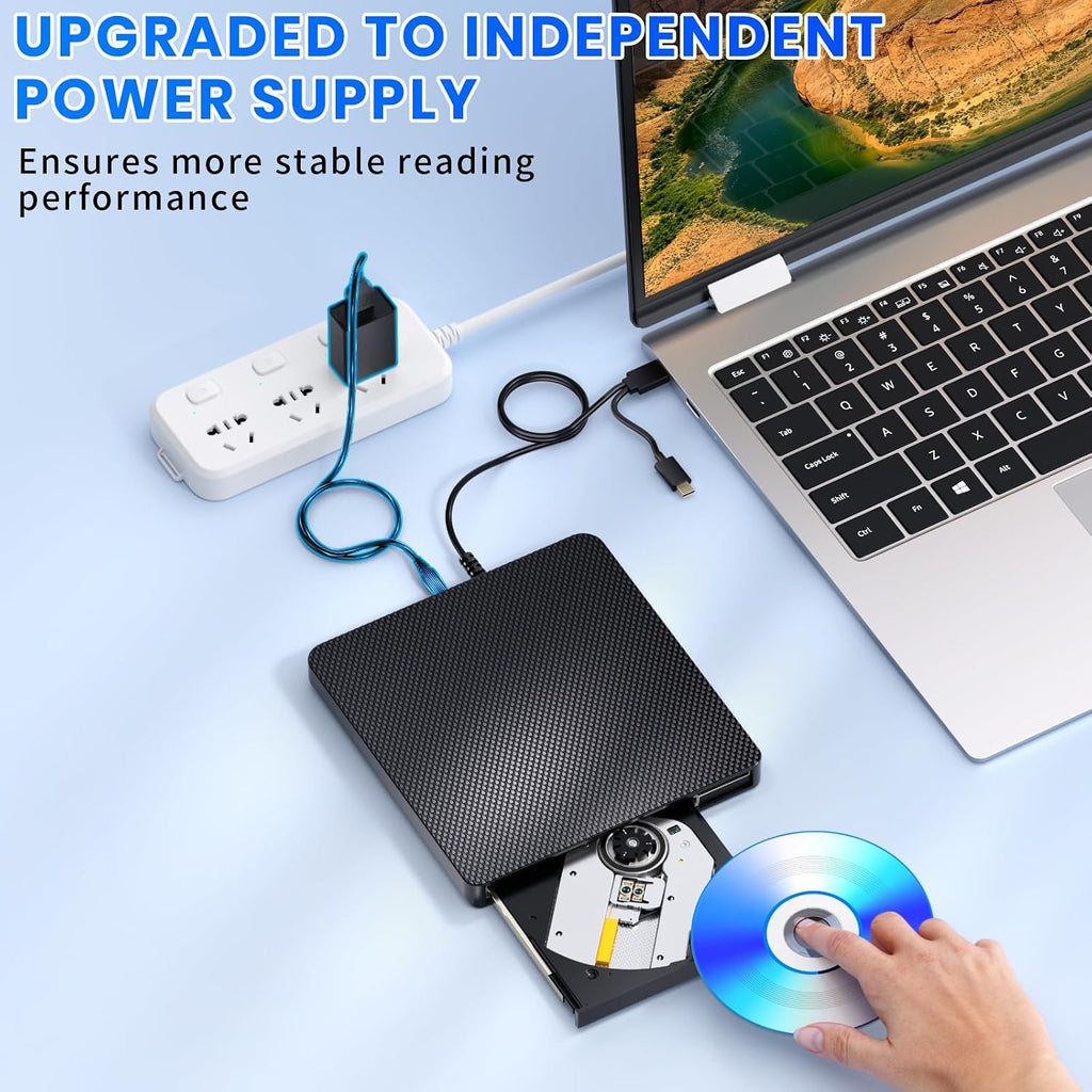 External Blu ray Drives Player Read Compatible CD DVD Burner USB 3.0 / Type-C BD DVD Burner Blu ray Player for pc, Windows ï¼Blackï¼