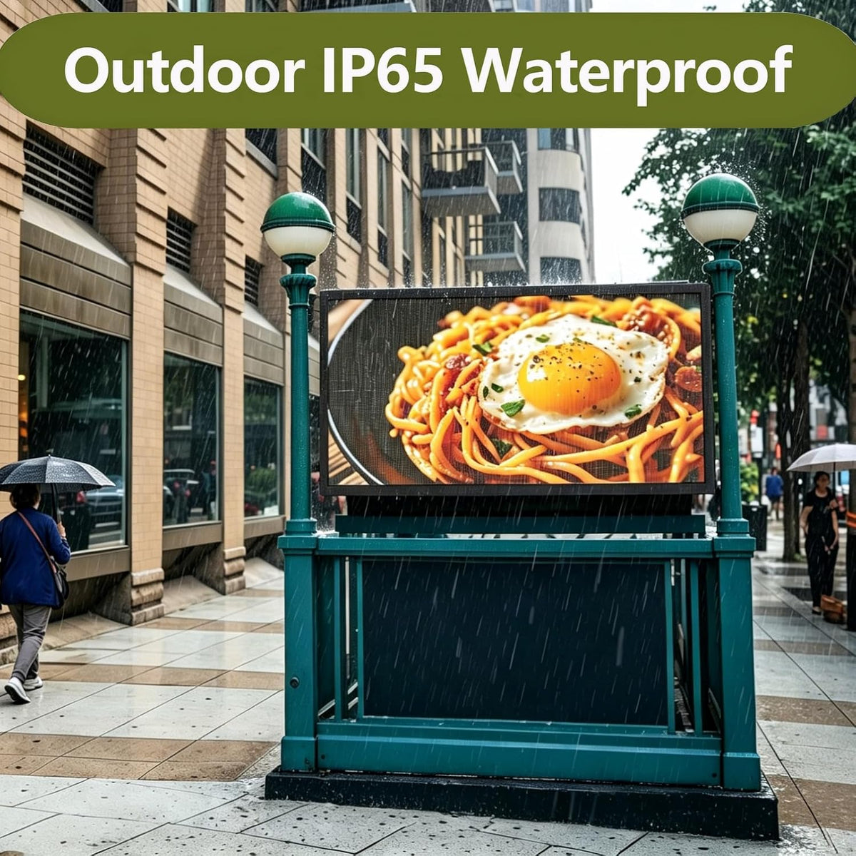 P3 Programmable LED Sign 40"x17" Full Color Outdoor Digital Message Board WiFi Control, IP65 Waterproof, 5000cd Brightness, Scrolling Text/Image/Video Display for Business Store Restaurant Advertising