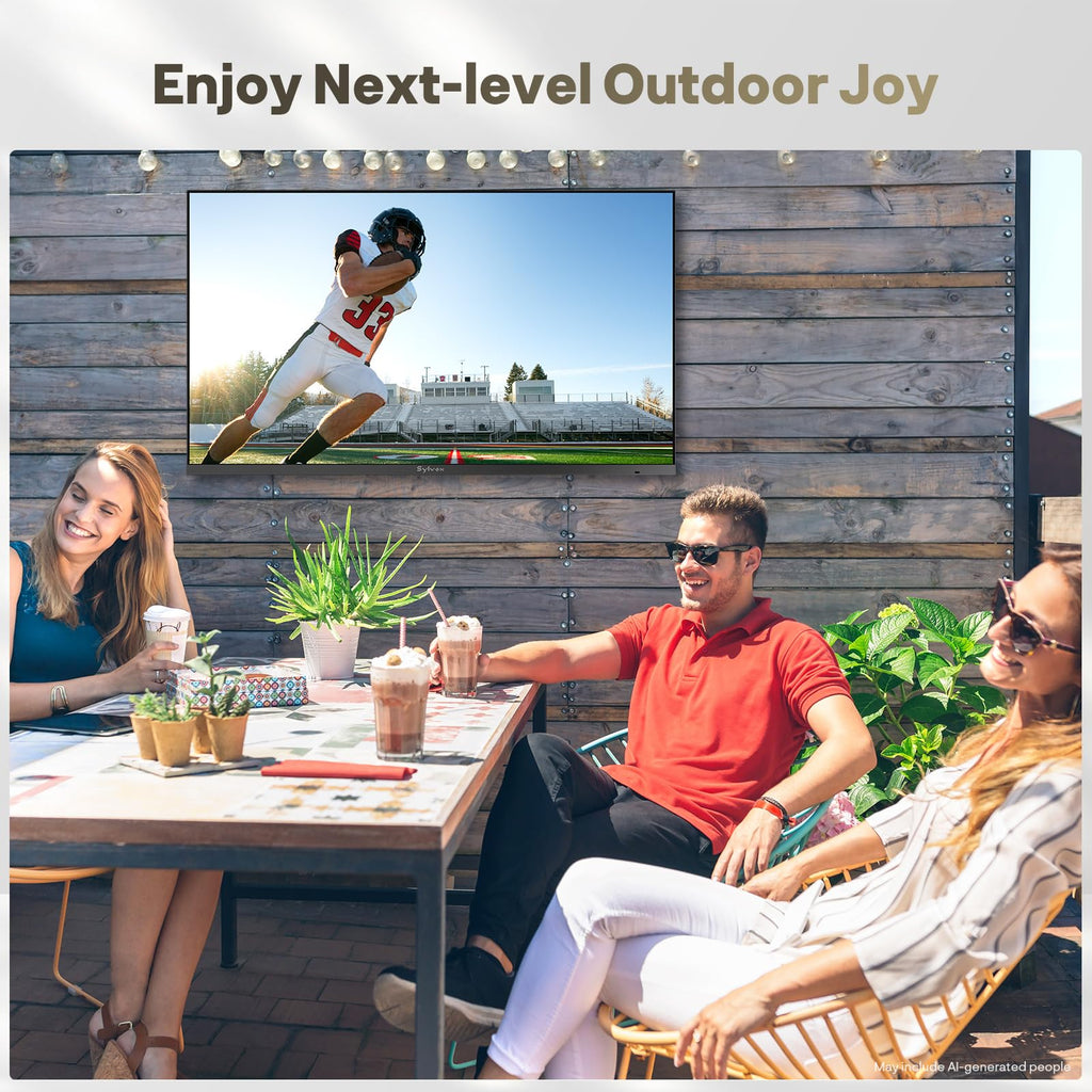 SYLVOX Outdoor TV, 55 inch Smart Waterproof Outdoor TV, 4K UHD Weatherproof