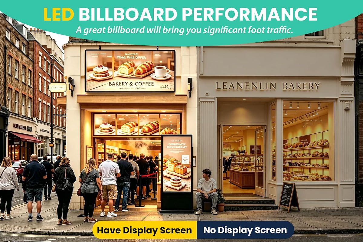 HCTCPALS P5 Outdoor LED Sign 65''x34'' Full-Color Programmable Digital Message Board High-Brightness IP65 Waterproof LED Display with WiFi & USB Control,Scrolling Message Board for Business Advertising-Text/Image/Video