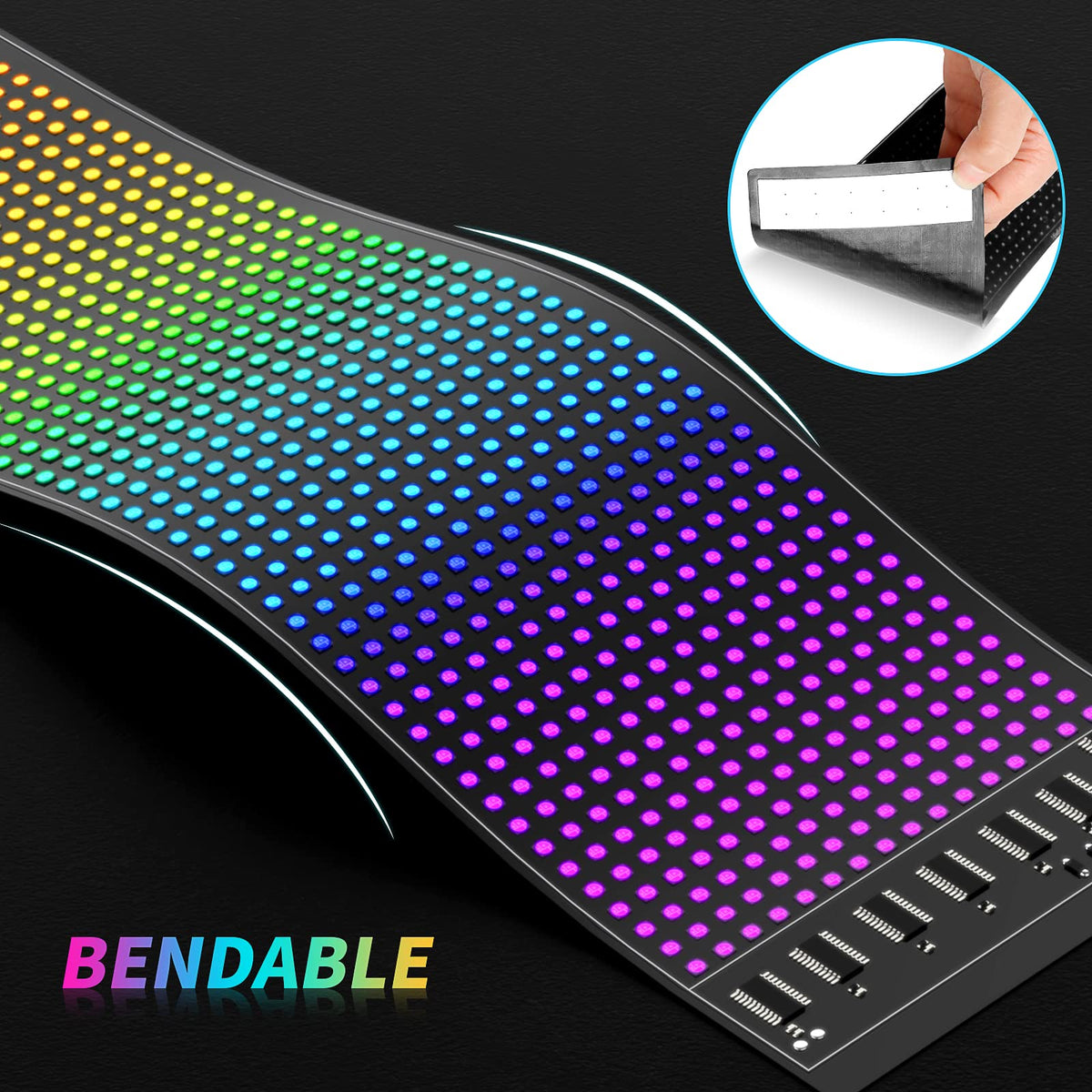 Rayhome 58''x8'' Large Multiple Programmable LED Sign, Full Color Bright Scrolling LED Signs, Bluetooth APP Control Custom Text Pattern Animation digital Display for Store Hotel Bar