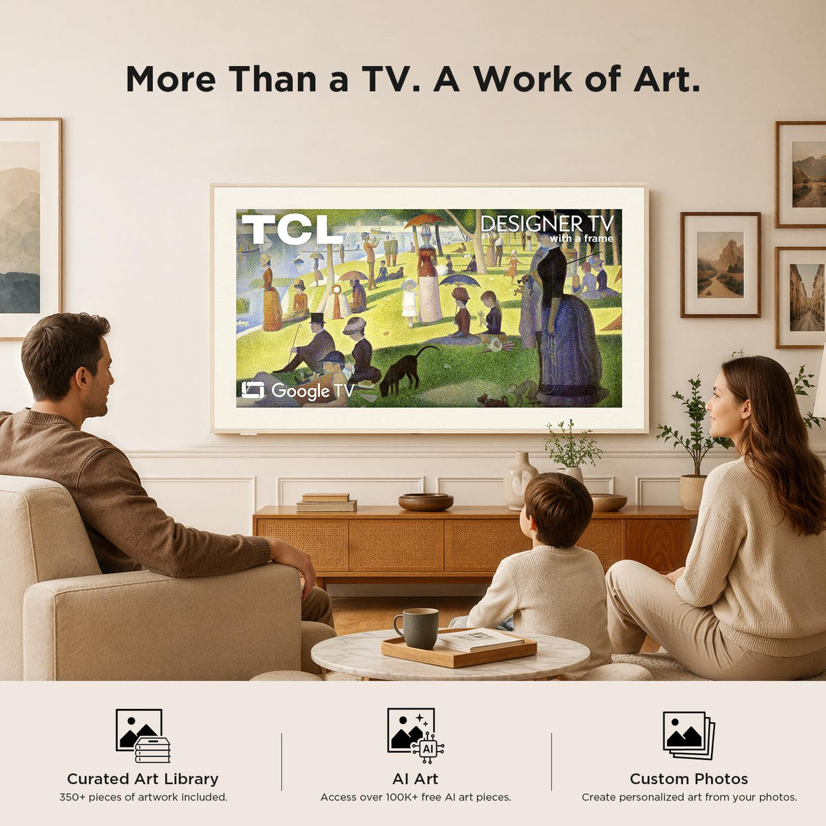 TCL 55" Designer Series Picture Frame TV, QLED 4K, 55A300L, 2026 Version