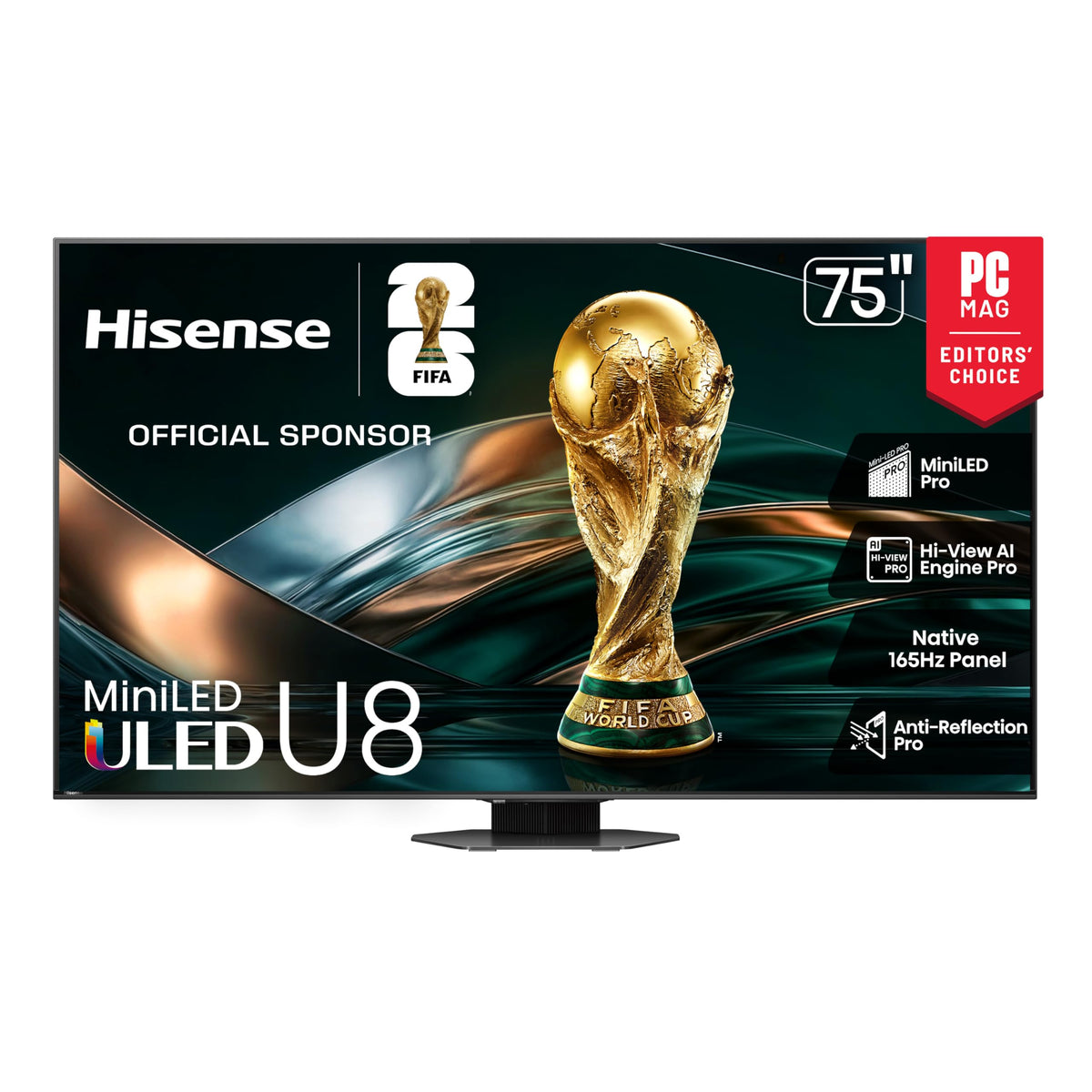 Hisense 65" U8 Series ULED Mini-LED 4K UHD Smart Google TV (65U8QG) - QLED, Native 165Hz, VRR 288, Up to LD5600, 5000 Nits, HDR10+, Dolby Vision IQ Â· Atmos, IMAX Enhanced, 4.1.2 Ch Audio