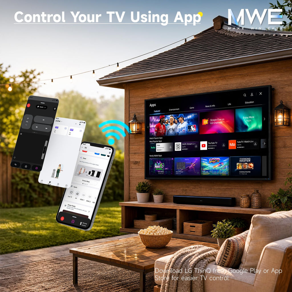 MWE 55 Inch Smart Outdoor TV, 2000 Nits, 4K UHD, IP55, webOS TV