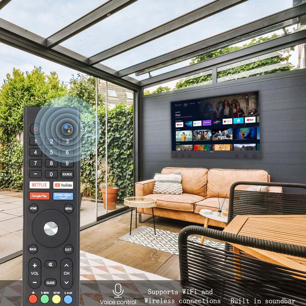 SYLVOX 43 Inch Outdoor TV, Weatherproof Google TV, IP56 Waterproof TVs