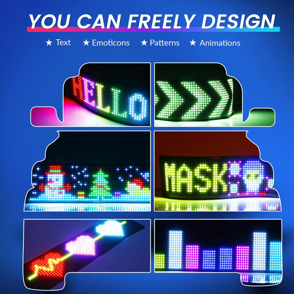 KJOY Bright Large Programmable LED Sign, 77''x8'' Flexible Scrolling LED Sign, Bluetooth App Control Custom Text Digital LED Display for Store, Schools, coffee, shop, Hotel