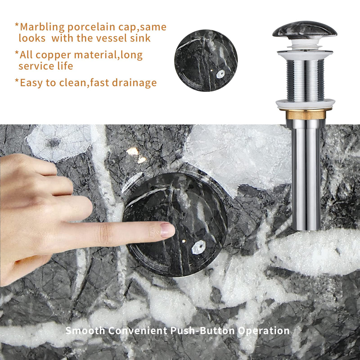 Davivy 15.7'' X 13.4'' Matte Black Oval Vessel Sink with Pop Up Drain,Bathroom Vessel Sinks,Ceramic Vessel Sink,Bathroom Sinks Above Counter,Matte Black Vessel Sinks for Bathrooms