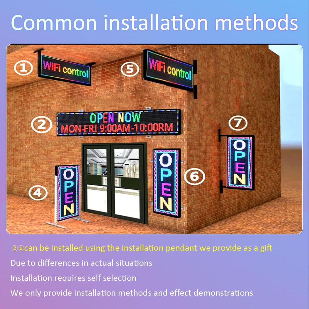 P6 Programmable Led Sign Custom Scrolling Outdoor Digital Signs For Businesses Display Screen Electronic Message Board Stock Ticker Advertising Pixel Led Panel Marquee 40"X17"