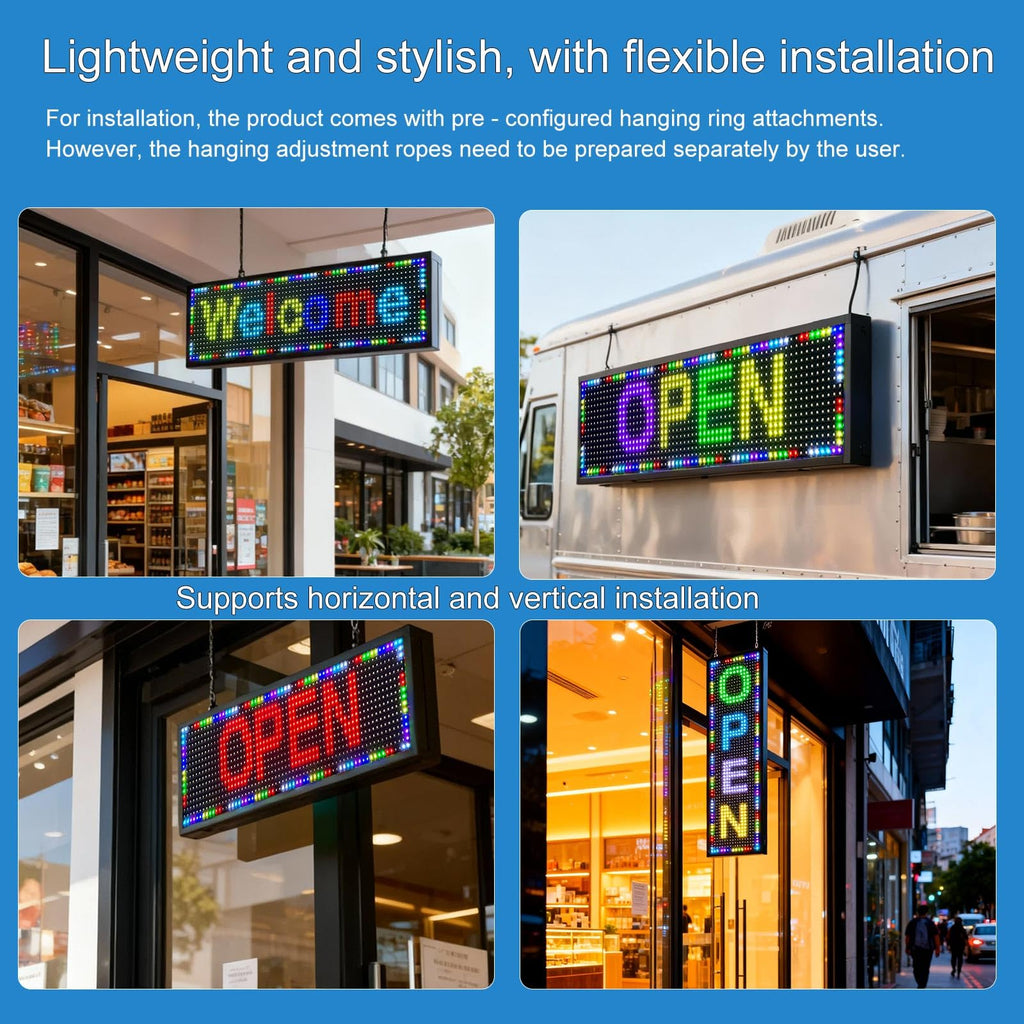 P6(40" * 17") Digital Programmable Scrolling Led Sign Scrolling Outdoor For Business message Board Display Screen Electronic Menu Board Wifi Control Word Light