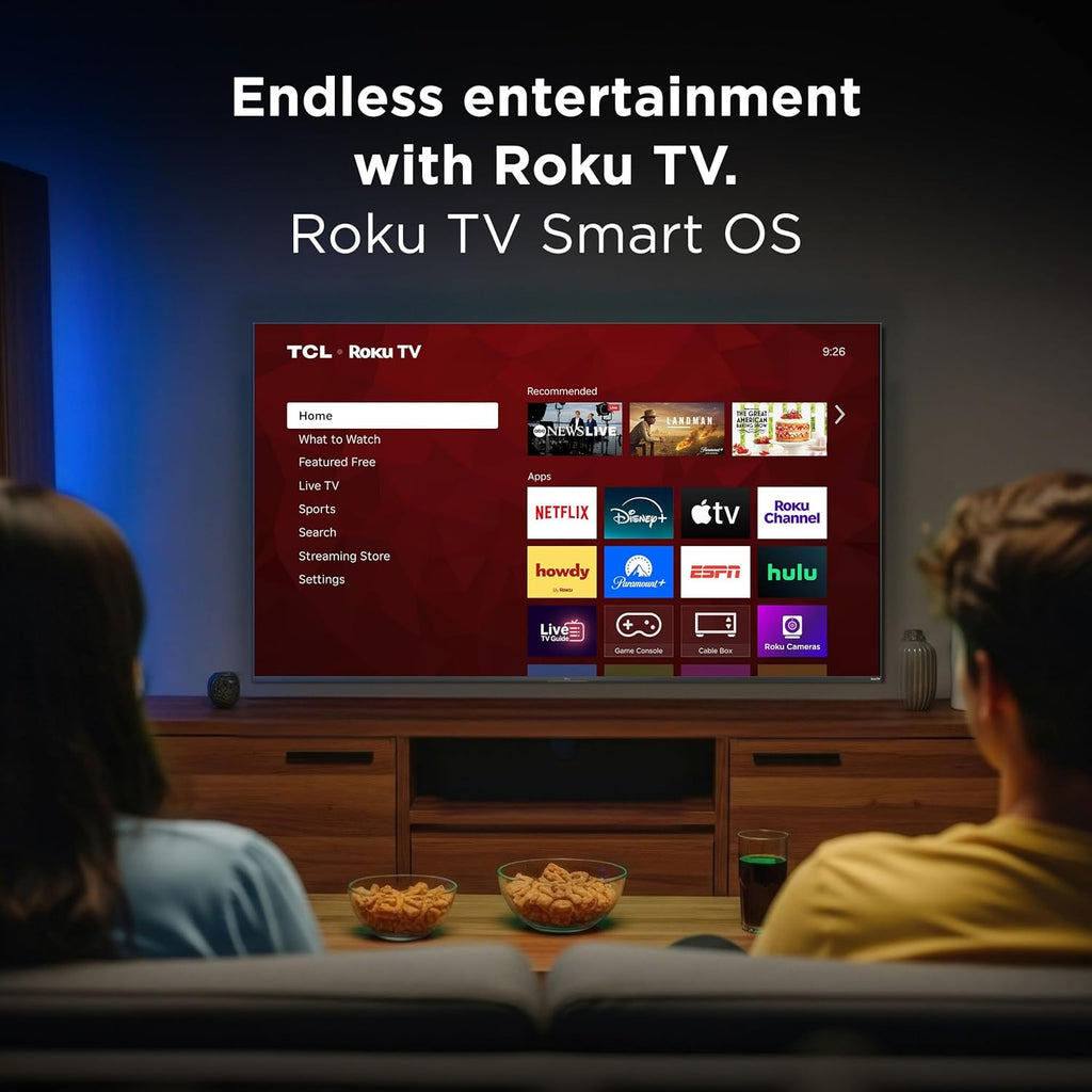 TCL 32-Inch Class R3D Series QLED Roku Smart TV | FullView Bezel-Less Design, Google Cast & AirPlay 2 | Television for Bedroom, Dorm & Kitchen (32R3D, 2026) Streaming Live Local News, Sports & Movies