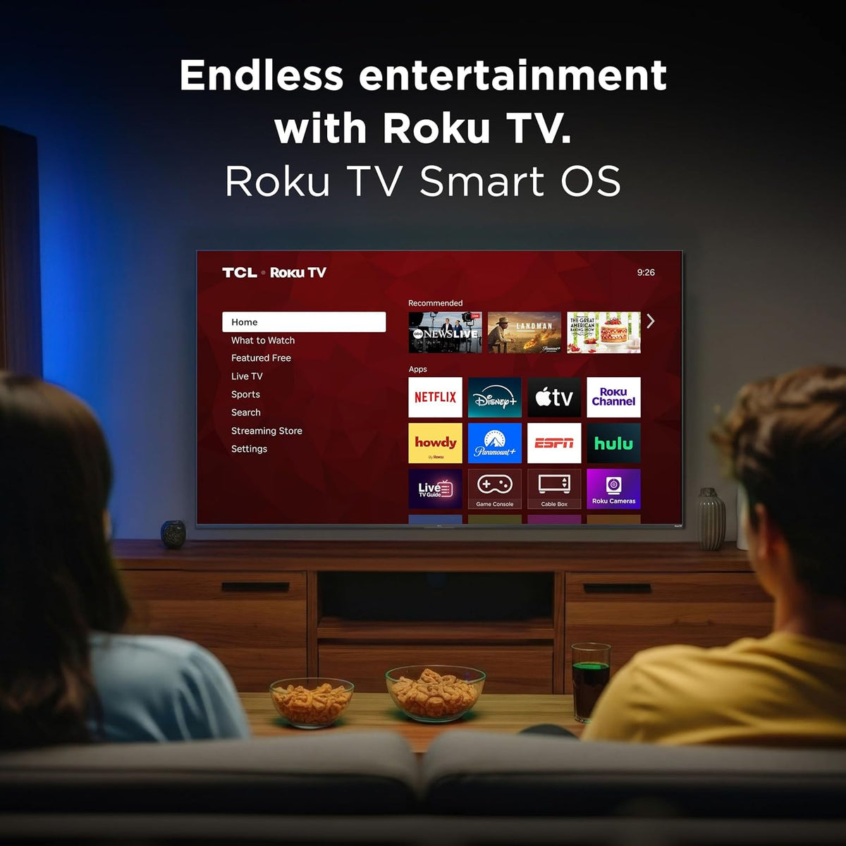 TCL 32-Inch Class R3D Series QLED Roku Smart TV | FullView Bezel-Less Design, Google Cast & AirPlay 2 | Television for Bedroom, Dorm & Kitchen (32R3D, 2026) Streaming Live Local News, Sports & Movies