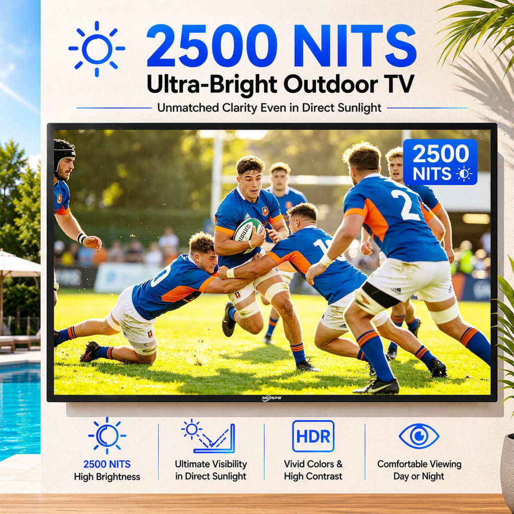 55" Outdoor TV, 4K UHD Google TV, 1000nits High Brightness Smart TVs