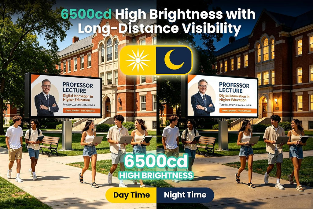 HCTCPALS P5 Outdoor LED Sign 65''x34'' Full-Color Programmable Digital Message Board High-Brightness IP65 Waterproof LED Display with WiFi & USB Control,Scrolling Message Board for Business Advertising-Text/Image/Video