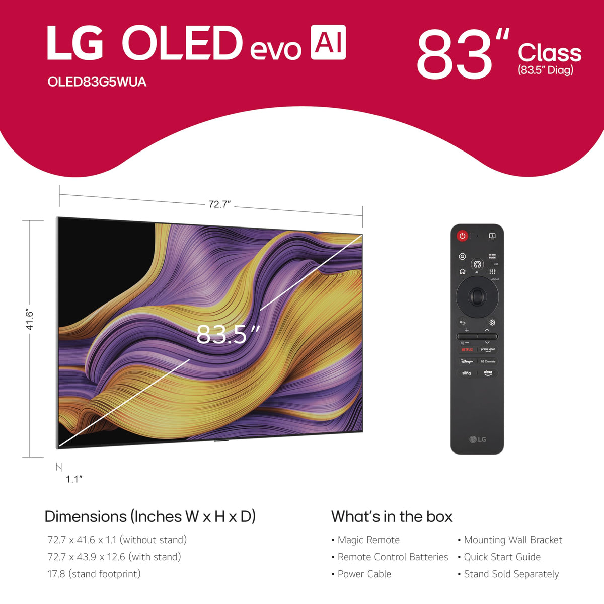 LG 97-Inch OLED evo AI 4K G5 Series Smart TV (OLED97G5WUA, 2025)