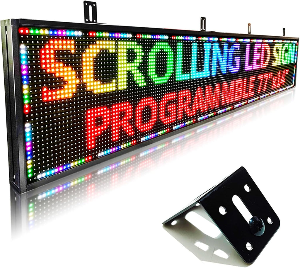 HS P10 77''x14'' Led sign Outdoor Digital Open Neon Programmable Scrolling