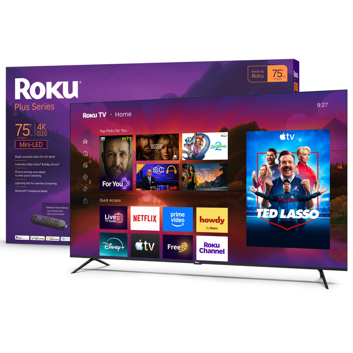 Roku 55-Inch Plus Series Smart TV - 4K QLED Mini-LED TV - RokuTV