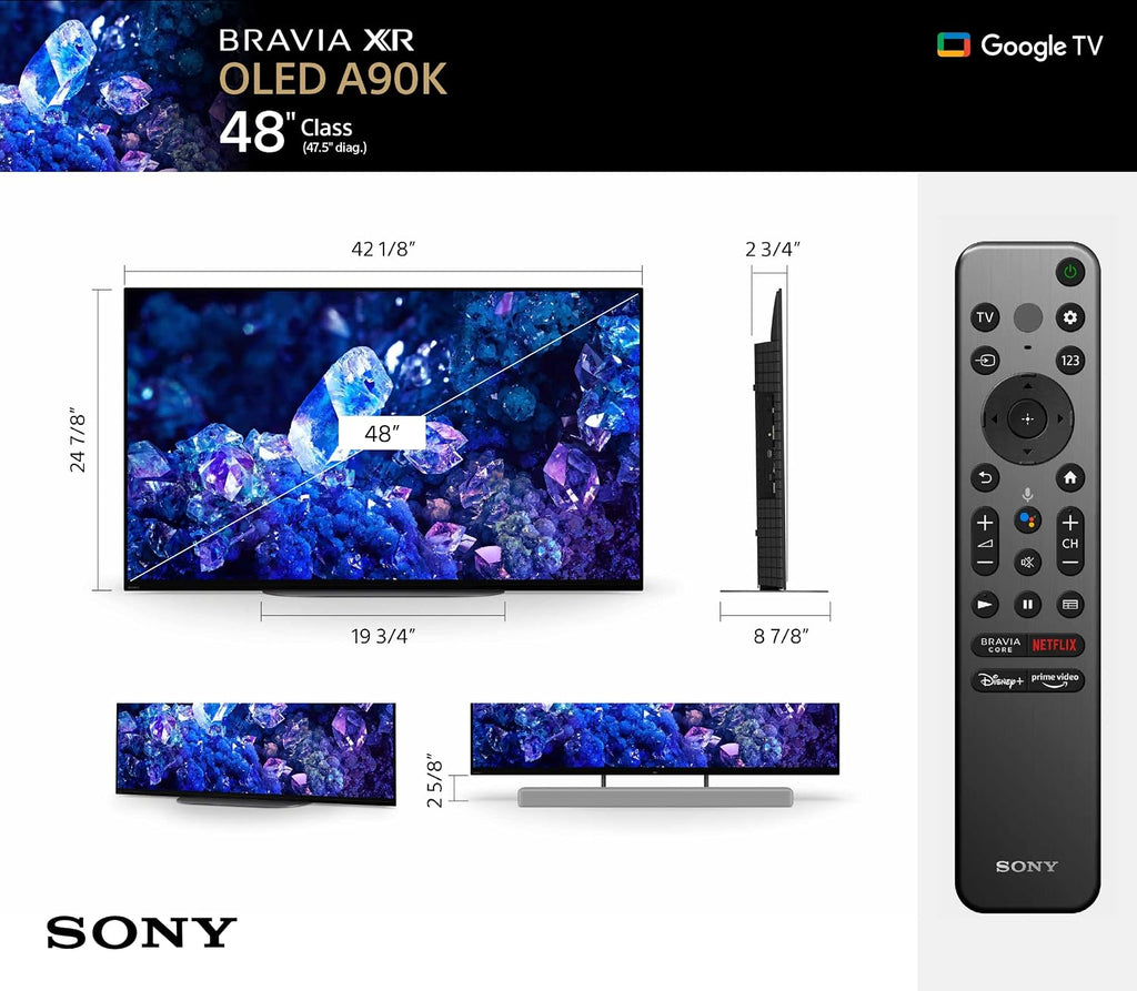 Sony 48 Inch A90K BRAVIA XR 4K HDR TV OLED Smart Google TV (XR-48A90K)