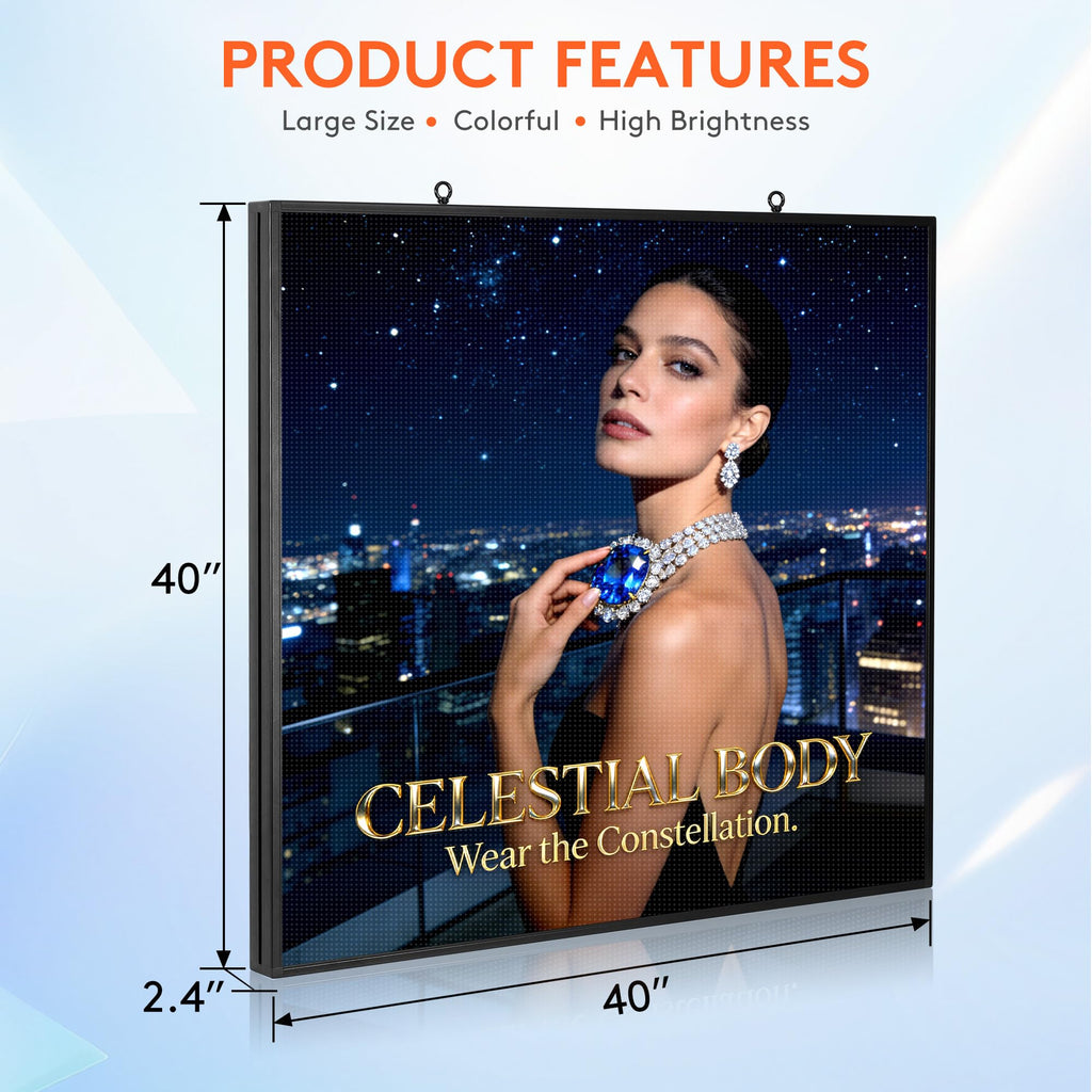 P5 Programmable LED Signs 65"x34" IP65 Waterproof Outdoor Digital Display with WiFi & USB Control, Full-Color 320Ã160 SMD Scrolling Text/Image/Video Advertising Board for Business