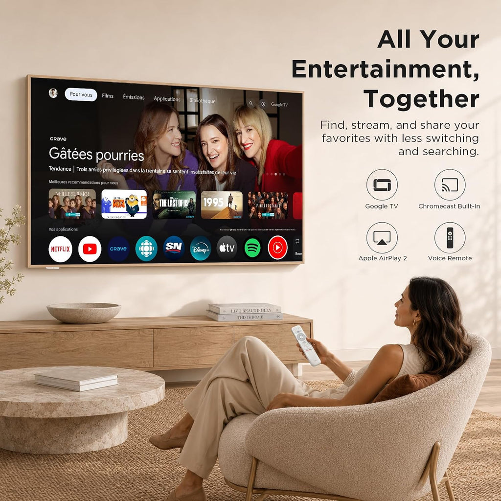 TCL 55" NXTVISION Series Picture Frame TV, Google Smart TV QLED 4K, 55A300W