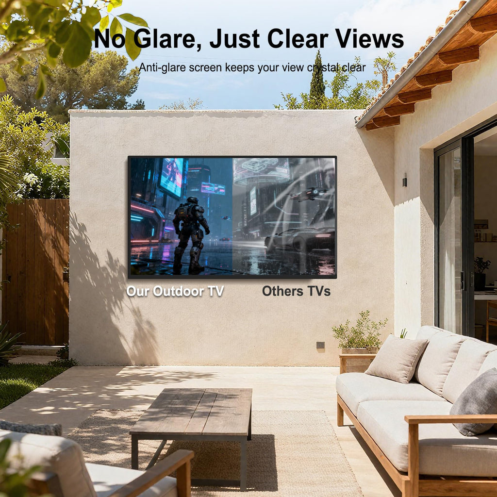 360SPB 55 Inch Outdoor TV, 1000 Nits 4K Smart TV, IP65 Waterproof