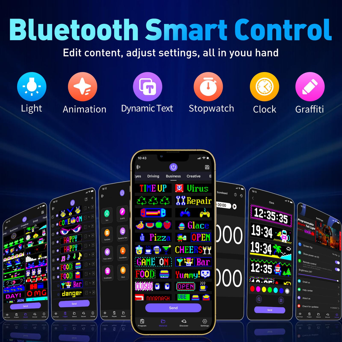 LED signs for business,APP control DIY text,LED window ads display screen