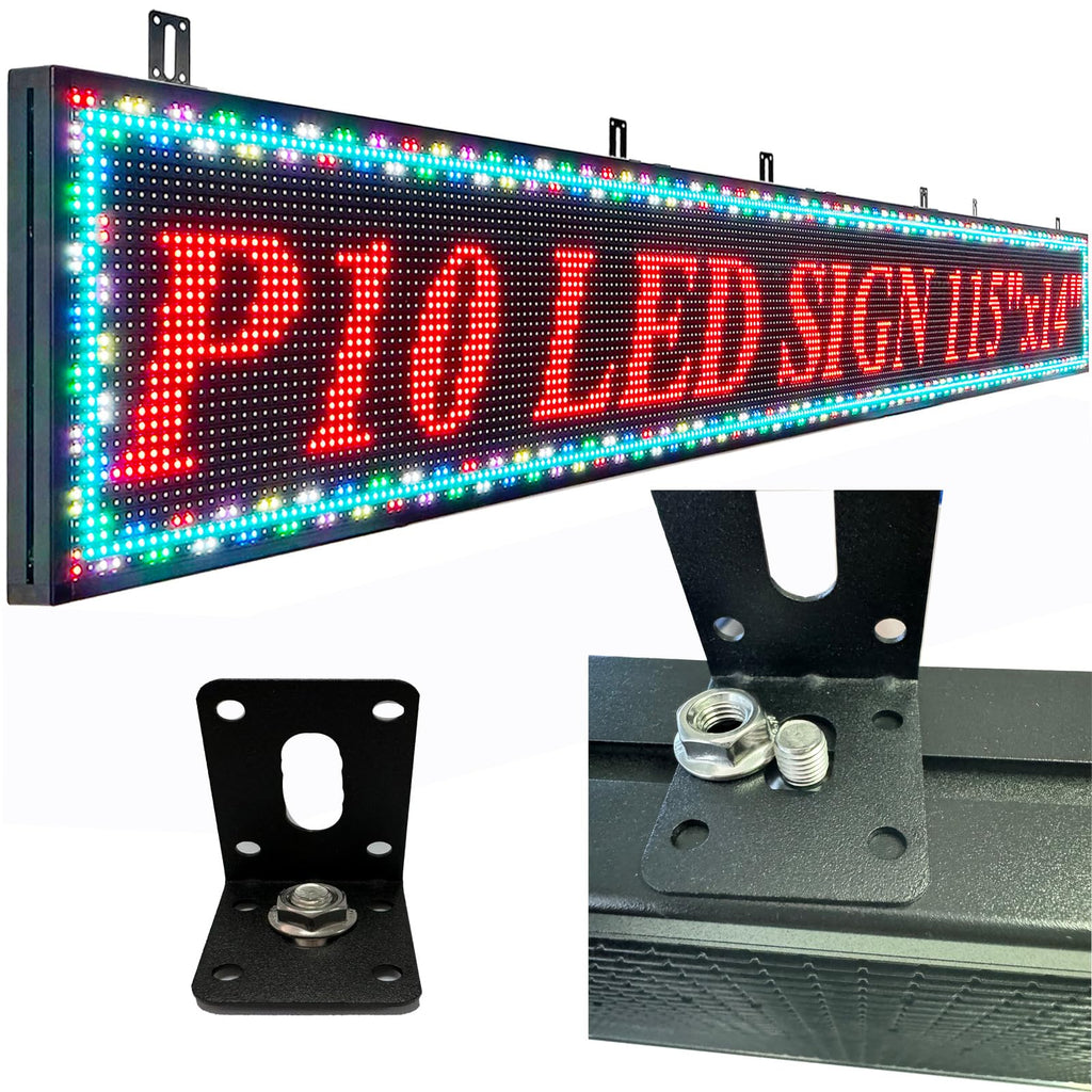 LED Advertising Sign,P5 39x14 Inches Full Color Programmable Digital Board, High Brightness Scrolling Message Display with WiFi & USB Control for Business Promotion