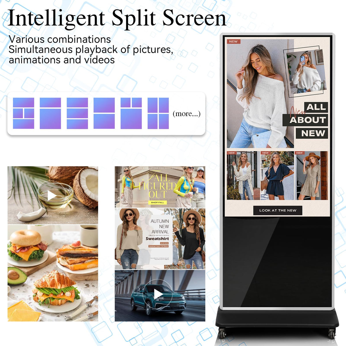 43" Touch Digital Signage Display Kiosk Floor Stand Advertising