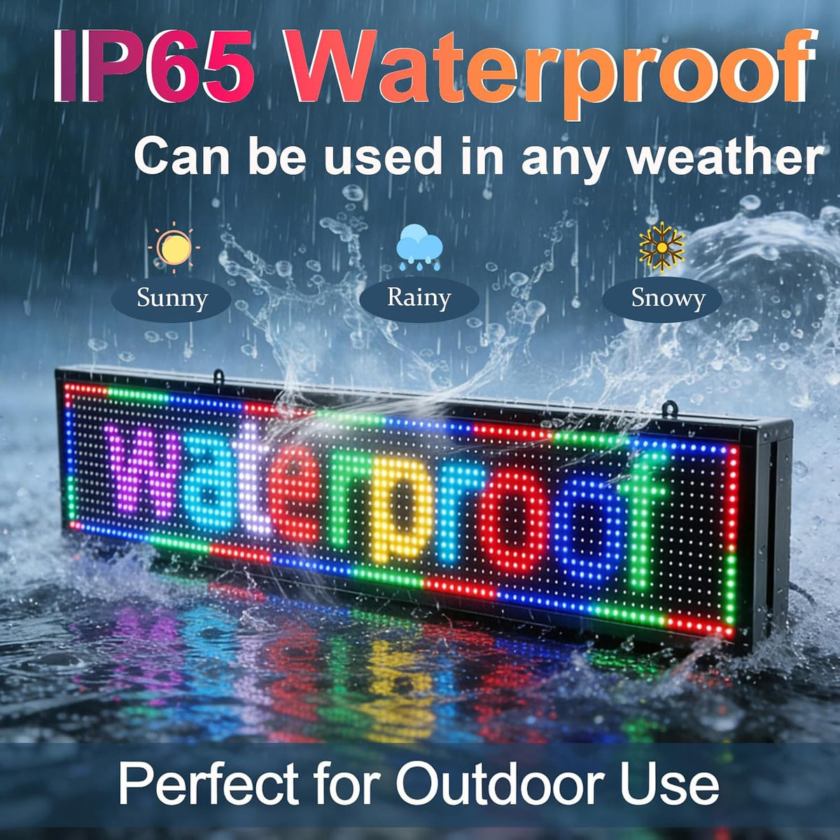 Programmable Led Sign Outdoor P10 39"x8" Led Digital Advertising Display
